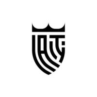 ai coroa escudo inicial luxo e real logotipo conceito vetor