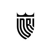 dr coroa escudo inicial luxo e real logotipo conceito vetor