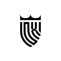 boi coroa escudo inicial luxo e real logotipo conceito vetor