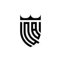 qb coroa escudo inicial luxo e real logotipo conceito vetor