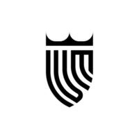 vm coroa escudo inicial luxo e real logotipo conceito vetor