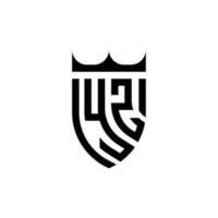 sim coroa escudo inicial luxo e real logotipo conceito vetor