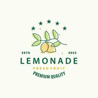 limão logotipo, fresco limão suco ilustração Projeto para minimalista, elegante, luxuoso plantação vetor