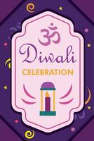 diwali poster tradicional indiano celebração vetor ilustração