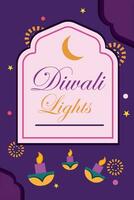 diwali poster tradicional indiano celebração vetor ilustração