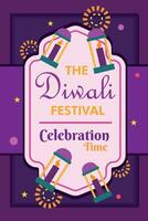 diwali poster tradicional indiano celebração vetor ilustração
