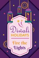 diwali poster tradicional indiano celebração vetor ilustração