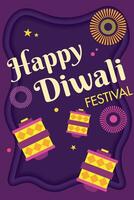 diwali poster tradicional indiano celebração vetor ilustração