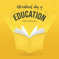 internacional dia do Educação, 24 janeiro Educação conceito social meios de comunicação postar vetor