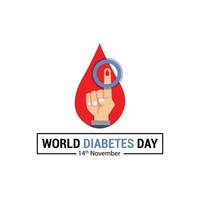 ilustração vetorial grátis de cartaz mínimo do dia mundial da diabetes