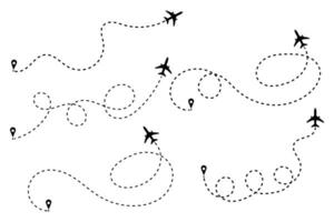 avião linha caminho ícone, avião tracejadas linha caminho, avião caminho para localização, voar turismo rota caminho vetor. vetor