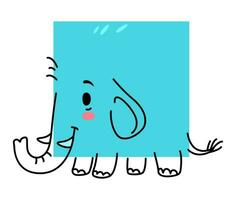desenho animado elefante animal personagem dentro matemática forma vetor