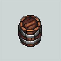 pixel arte ilustração de madeira barril. pixelizada de madeira barril. de madeira barril pixelizada para a pixel arte jogos e ícone para local na rede Internet e vídeo jogo. velho escola retrô. vetor