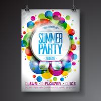 Vector verão festa Flyer Design com design tipográfico