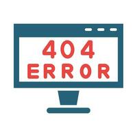 404 erro vetor glifo dois cor ícone para pessoal e comercial usar.