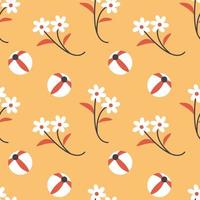 papel digital de ilustração de padrão sem emenda floral de verão vetor