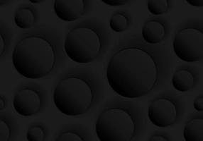 Círculos pretos 3D em relevo padrão sem emenda na textura de fundo escuro vetor