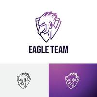 águia, falcão, escudo forte, jogo, logotipo, equipe, esport vetor