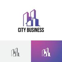 cidade construção trabalho escritório negócio imobiliário logotipo vetor