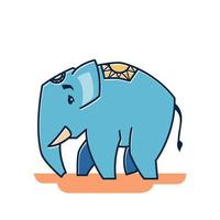 grande e amigável elefante em pé, personagem de desenho animado do zoológico vetor