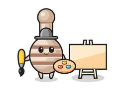 ilustração do mascote do mel como pintor vetor