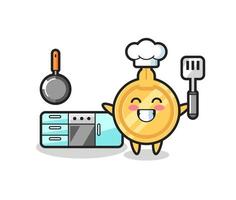 ilustração do personagem principal enquanto um chef está cozinhando vetor