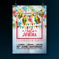 Festa Junina Party Flyer Ilustração vetor