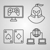 conjunto de ícones de jogos on-line ilustração vetorial eps vetor