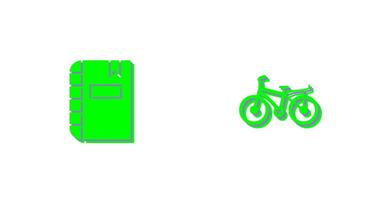 diário e bicicleta ícone vetor