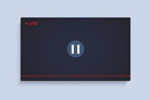 player de vídeo de transmissão ao vivo de vetor de estoque