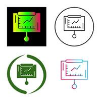 ícone de vetor de gráfico de linhas