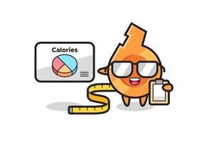 ilustração do mascote do apito como nutricionista vetor