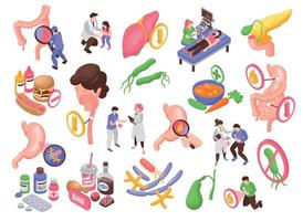 conjunto de ícones de gastroenterologia vetor