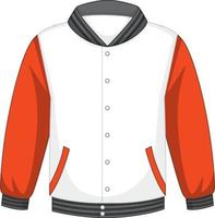 frente da jaqueta básica branca e laranja isolada