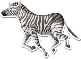 um modelo de adesivo de personagem de desenho animado de zebra vetor