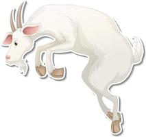 desenho de adesivo com uma cabra pulando pose isolada vetor