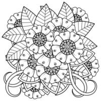 flor mehndi para henna, mehndi, tatuagem, decoração vetor