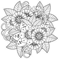 flor mehndi para henna, mehndi, tatuagem, decoração vetor