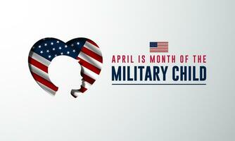 mês do a militares criança é abril fundo vetor ilustração