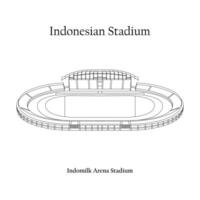 gráfico Projeto do a indomilk arena estádio, tangerina cidade, persistir tangerina casa equipe. internacional futebol estádio dentro indonésio. vetor