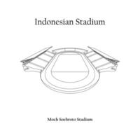 gráfico Projeto do a moch sobrinho estádio, Magelang cidade, ppsm Magelang casa equipe. internacional futebol estádio dentro indonésio. vetor