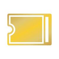 dourado cupom bilhete isolado ícone vetor ilustração Projeto gráfico plano estilo amarelo e branco.