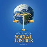 pôster do dia mundial da justiça social vetor