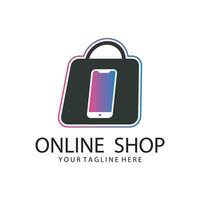 modelo de logotipo de loja online vetor