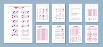 conjunto de respostas de teste de papel vetor