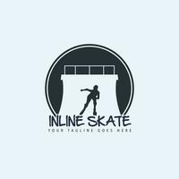 na linha patinação logotipo vetor