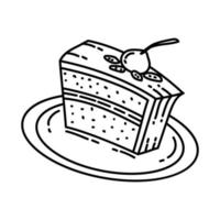 ícone da festa do bolo. doodle desenhado à mão ou estilo de ícone de contorno vetor