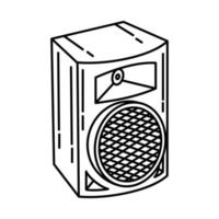 ícone do equipamento de áudio. doodle desenhado à mão ou estilo de ícone de contorno vetor