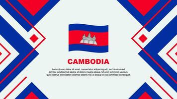 Camboja bandeira abstrato fundo Projeto modelo. Camboja independência dia bandeira papel de parede vetor ilustração. Camboja ilustração