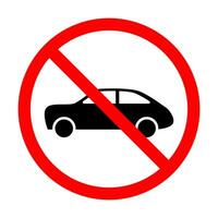 não carro permitido proibição vetor ícone placa Faz não dirigir símbolo, não carros entrada isolado em branco background.illustration